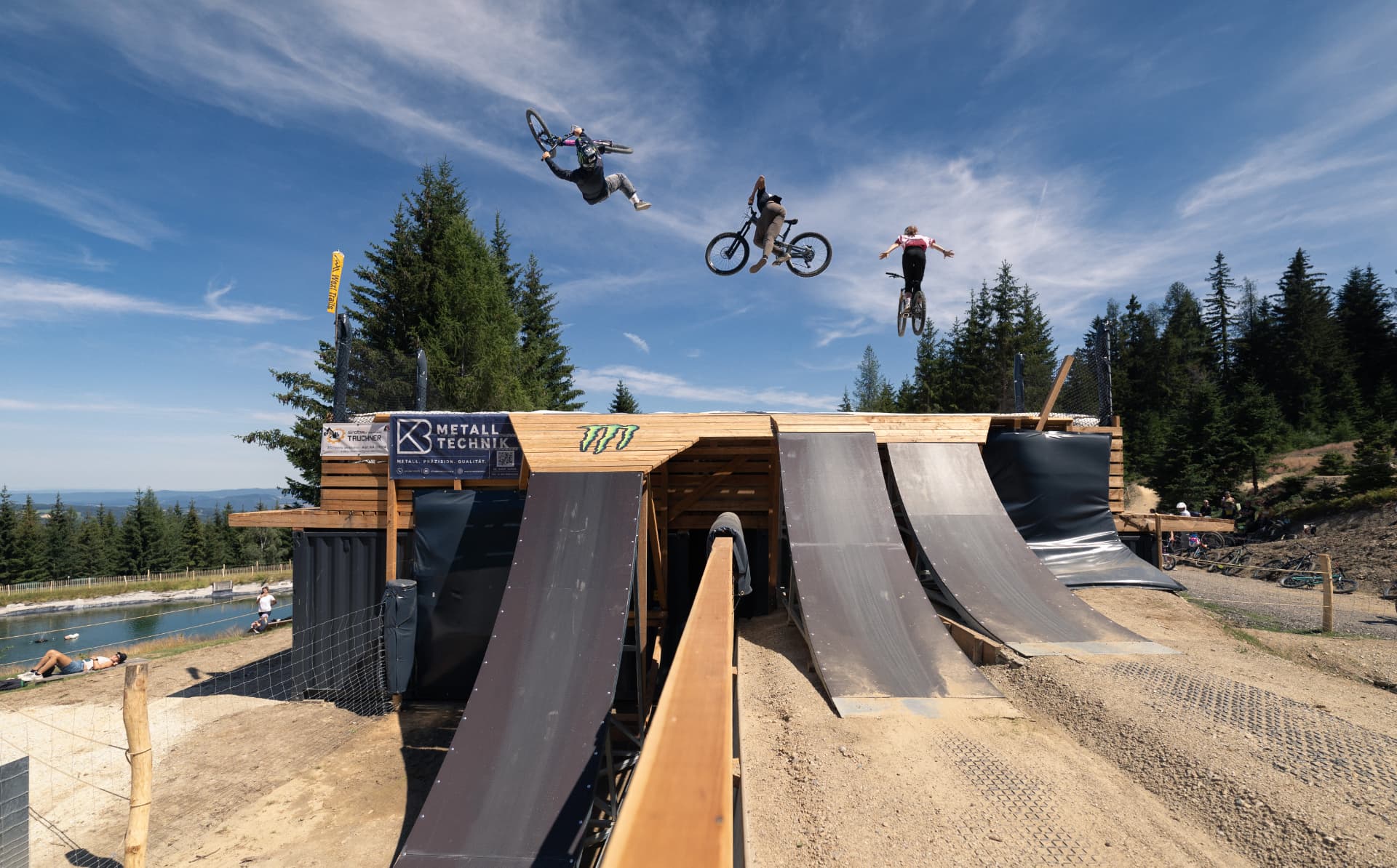 Ruso Bros airbag ramp setup with riders sending big tricks